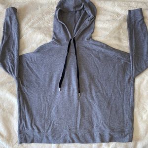 Grey Cropped Hoodie with Cross-over Back